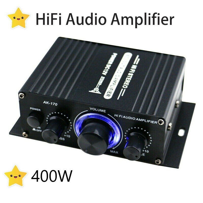 جهاز تضخيم الصوت 12 فولت مصغر HIFI مكبر الصوت الرقمي 400 واط قوة تضخيم USB الرقمية الصوت أمبير مضخم الصوت للسيارة