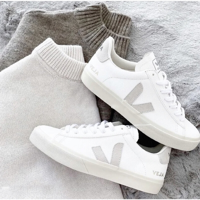 Original VEJA Campo Shoes Women's Sneakers V-Shaped White Shoes Men's Veja Sneakers Unisex Sneakers 2021 New Style Size EUR35-45