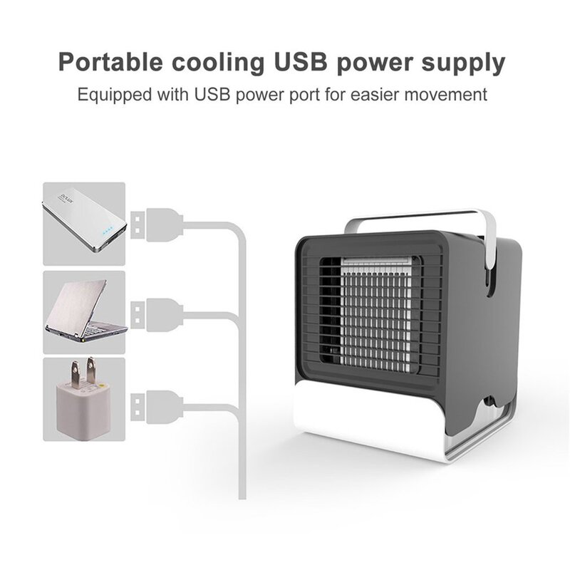 Mini Anion Air Conditioning Fan Desktop Cooler Office Refrigeration Mini Air Conditioner Cool Cooling Fan for Bedroom Home