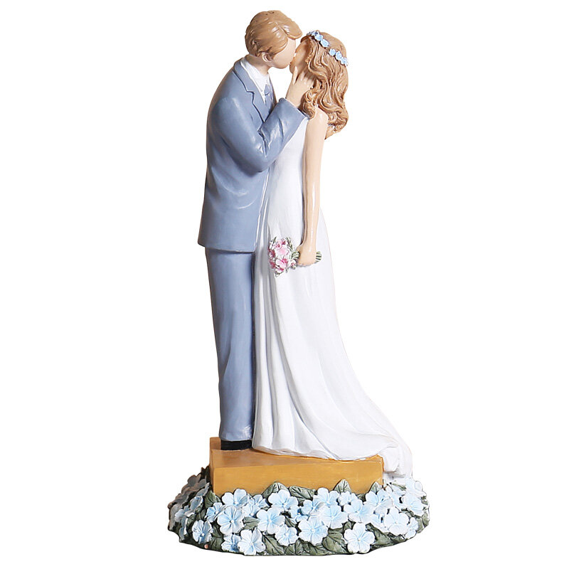 Zk30 forget-me-não esculpido figura pintada à mão humanóide boneca mobiliário doméstico para amigos se casando presente do dia dos namorados