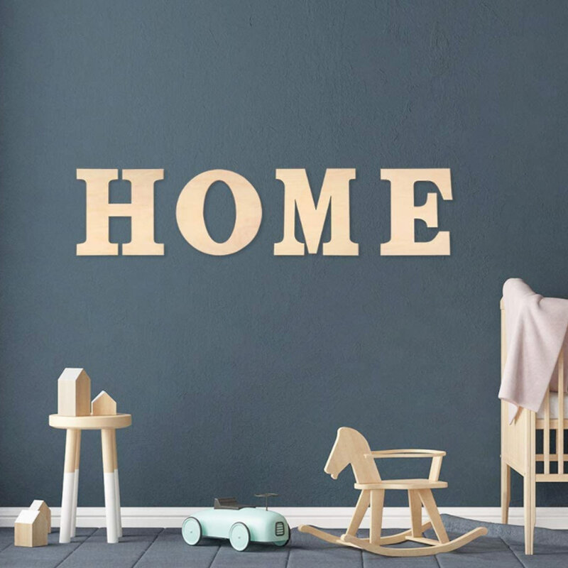 30CM Unfinished Wooden Letters Party Supplies Wall Door DIY Wood Craft Blank Paintable Semi-finished Alphabet Home Decoration