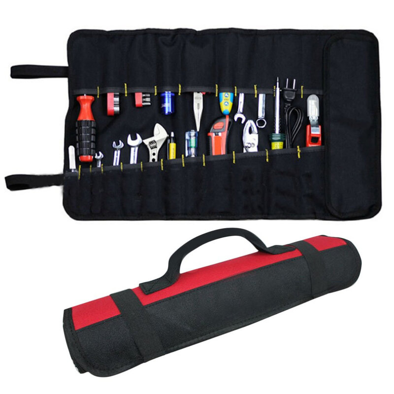 22 bolsos ferramenta de ferragem rolo alicate chave de fenda carry caso bolsa saco enrolado suporte de ferragem portátil pano oxford