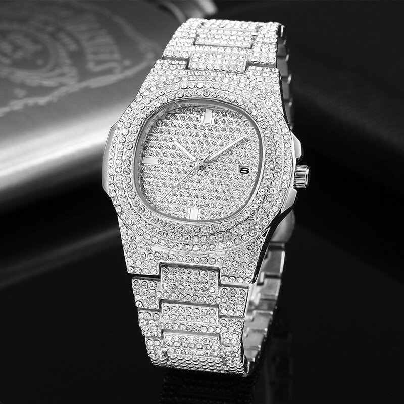 女性のための高級ステンレス鋼ダイヤモンド時計,女性の腕時計,クォーツ,ゴールド,メカニカル,カレンダー,直接配達