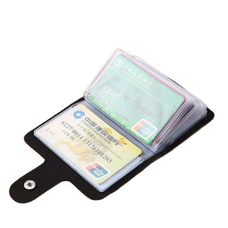 Funzione in pelle 24 bit porta carte porta biglietti da visita uomo donna porta carte di credito passaporto ID porta carte di credito portafoglio colori casuali