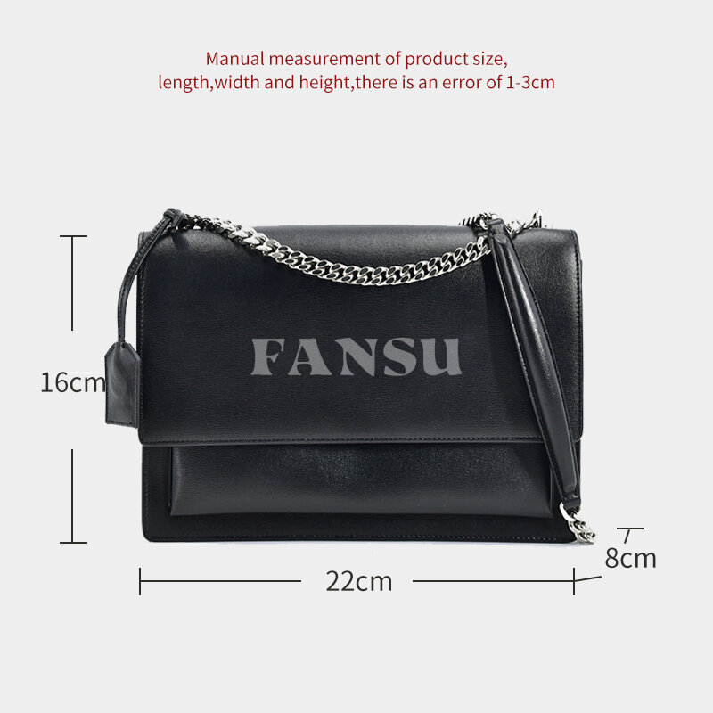 FANSU-Bolso cuadrado de cadena clásico para mujer, bolsa de hombro de órgano de alta sensibilidad, de lujo Popular, bolsa de actividades de banquete