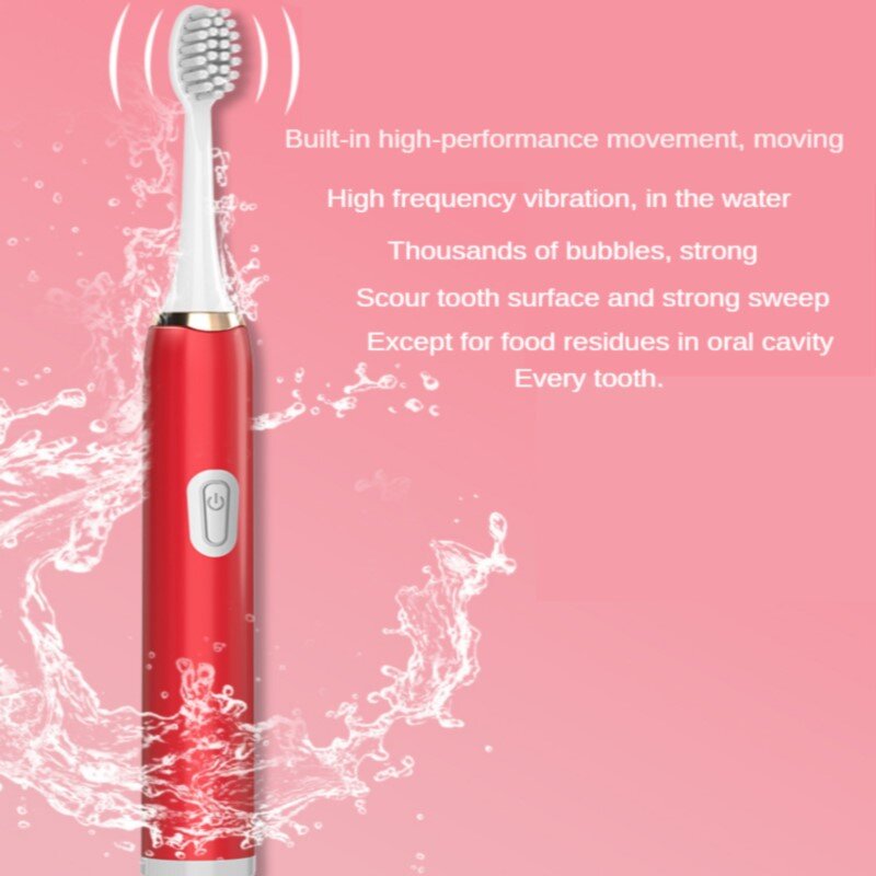 แปรงสีฟันไฟฟ้าผู้ใหญ่ Soft Bristle อัตโนมัติชายหญิง Battery Basic กันน้ำ Mute Sonic แปรงสีฟัน