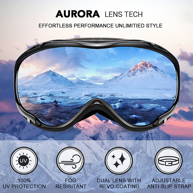 Ski Googles UV Protection Anti-Fog Snow Goggles for Men Women Youth M1