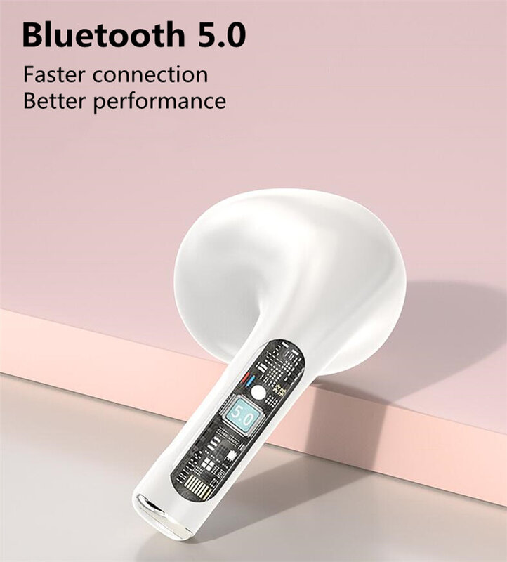 Pro100 TWS Headphone Nirkabel Earphone Bluetooth Mini Earbud Olahraga Headset Suara HiFi dengan Tampilan Digital untuk Ponsel Pintar