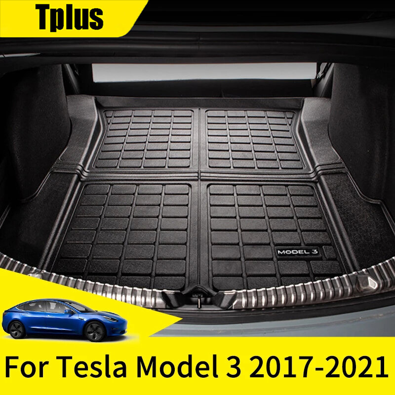 Модель 3 коврик для багажника автомобиля под заказ для Tesla Model 3 2021 водонепроницаемый пыленепроницаемый защитный коврик аксессуары для хране...