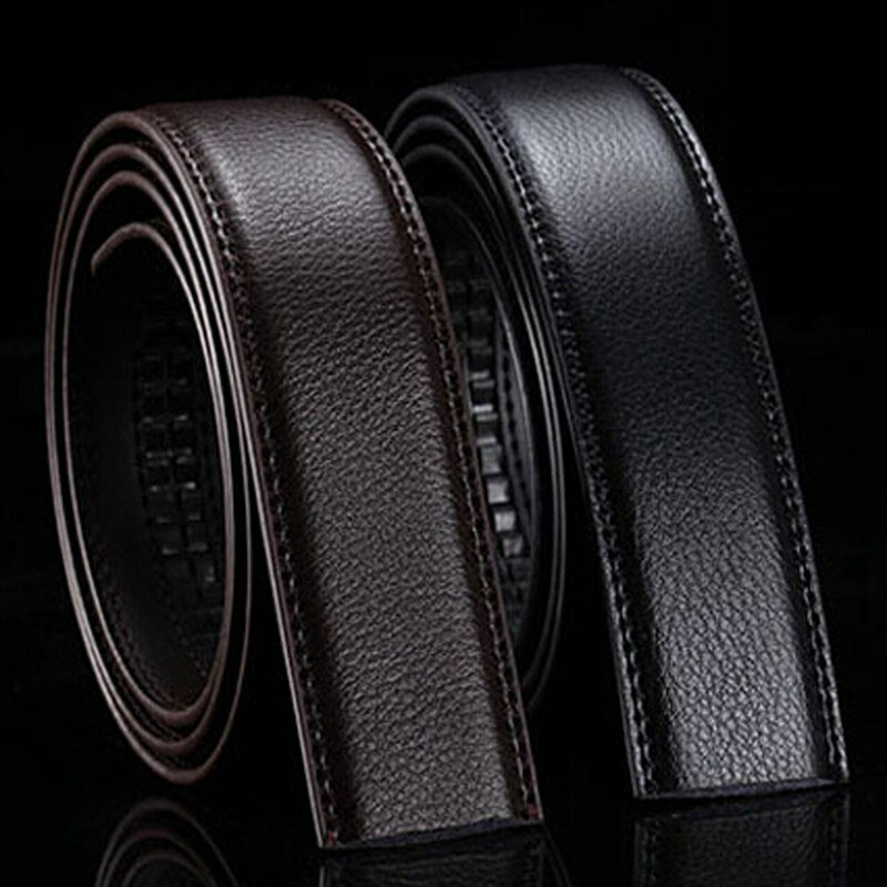 Cinturón automático de piel auténtica para hombre, sin hebilla, 3,5 cm de ancho, buena calidad