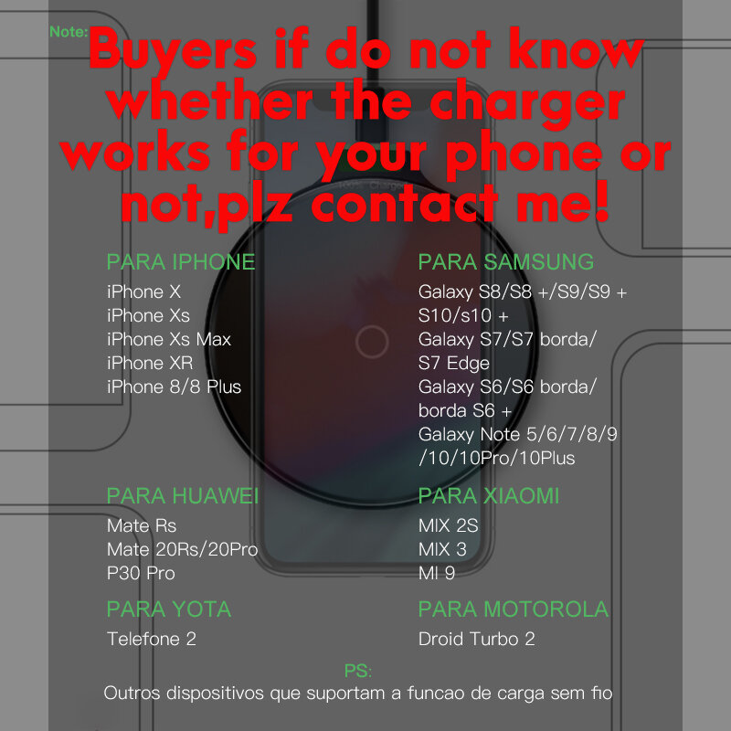 Cargador inalámbrico rápido ESVNE 10W para iPhone X Xs MAX XR 8 plus cargador para Samsung S8 S9 Plus Note 9 8 cargador USB Qi