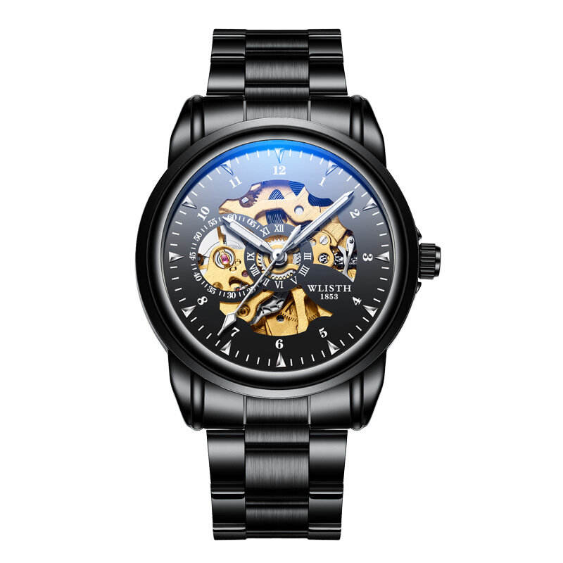 Часы Mannen Mechanische Horloges Lederen Heren Horloge Groothandel Waterdichte Horloges Mannelijke Student Lichtgevende Mechanische Horloges Часы