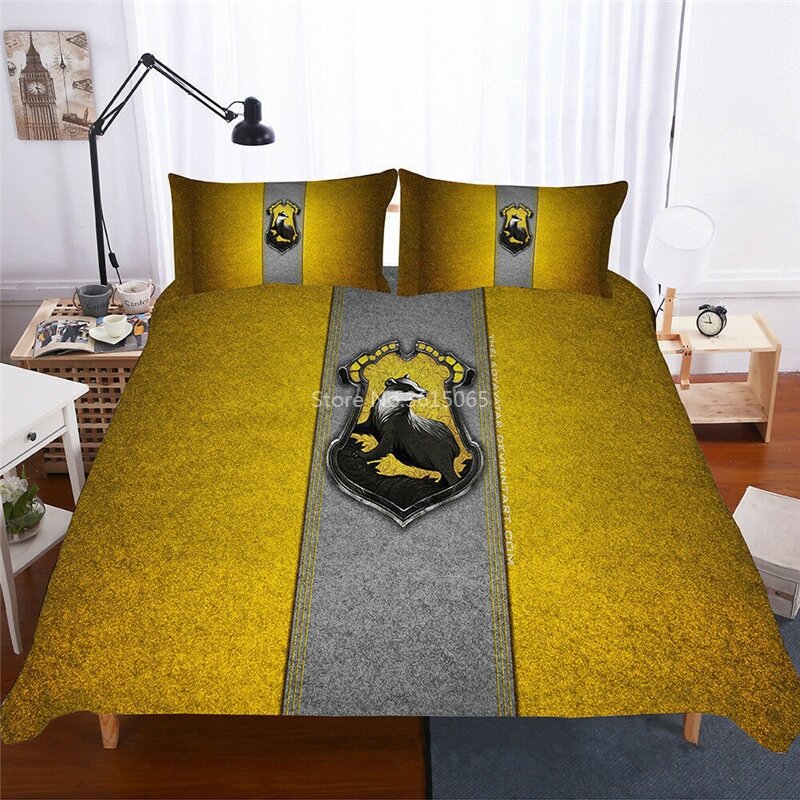 매직 소설 영화 포터 패턴 침구 세트 3d 인쇄 이불 커버 세트 Pillowcases 싱글 더블 퀸 킹 사이즈 침실 장식