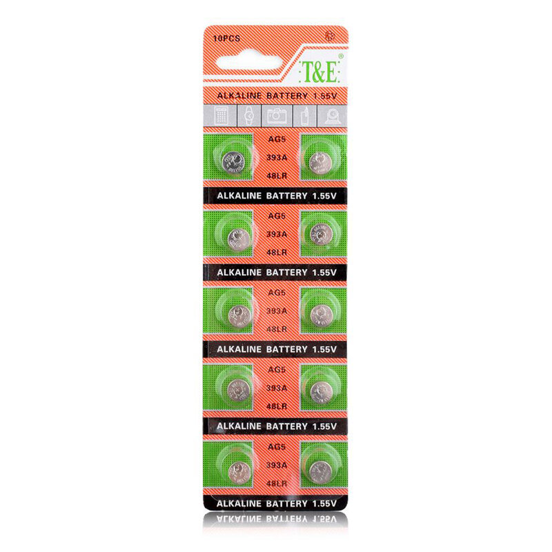 10Pcs AG5 1.55 V Alkaline Button Battery AG 5 60mAh LR754 393 SR754 193 48LR 393A  G5A Cell Coin Batteries For Watch Toys Remote