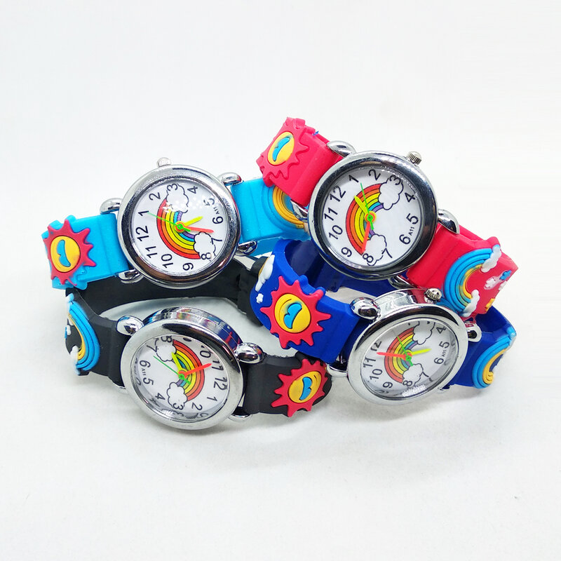Цветные радужные детские часы, детские часы для мальчиков и девочек, кварцевые электронные цифровые часы, детские часы, подарок для малышей,...