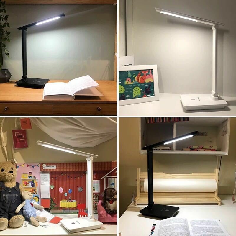 Lámpara LED de escritorio para estudiantes y niños, lámpara de mesa de oficina plegable, recargable, de lectura, de estudio, luces de moda