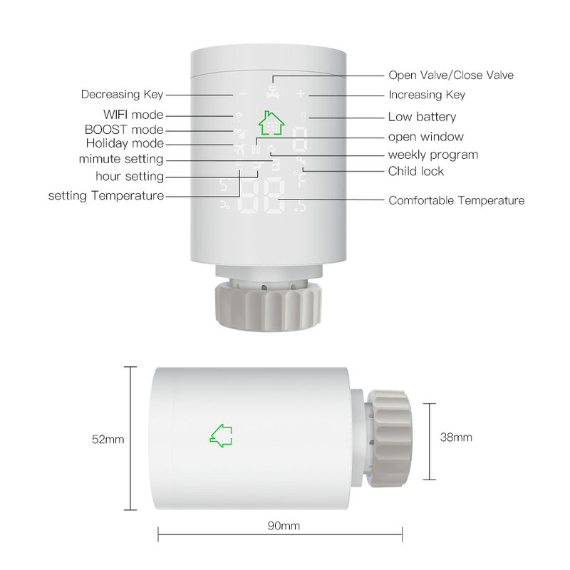 Tuya ZigBee3.0 inteligente radiador actuador programable del radiador termostática de la válvula de controlador de temperatura MQTT 2 Configuración con Alexa.