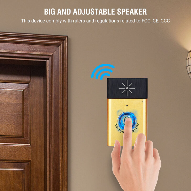 Proker Smart Home Security Tür Glocke Drahtlose Voice Intercom Türklingel 2way Sprechen Monitor mit Außen Einheit Taste Indoor Receiver