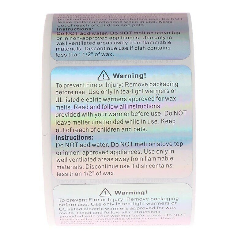 600 Stuks/Roll Van Kaars Veiligheidswaarschuwing Label Kan Waterdicht Wax Smelten Veiligheid Label Kaars Kan Sticker