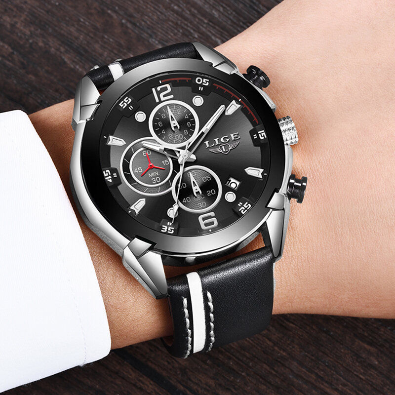 Relogio Masculino 2020 LIGE Neue Sport Herren Uhren Top-marke Luxus Quarz Uhr Chronograph Uhr Männer Military Armbanduhren
