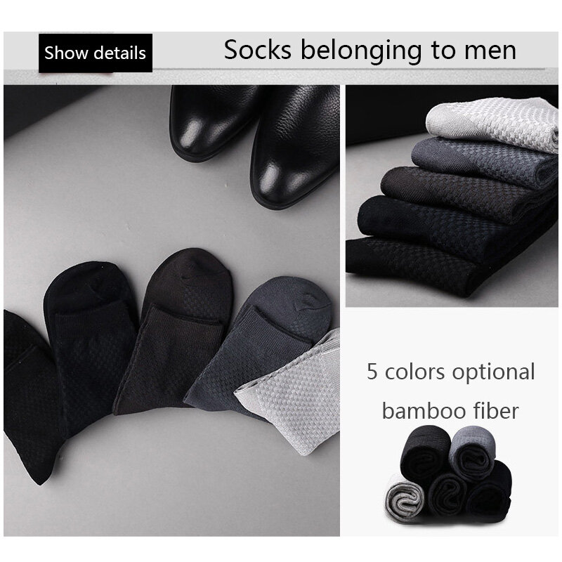 High Quality 10 Pairs/lot Men Bamboo Fiber Socks Men Breathable Compression Long Socks Business Casual Male Large Size 38-45