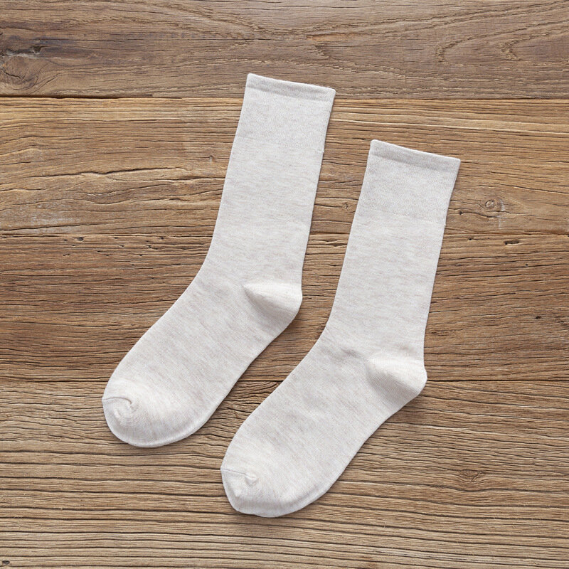 Meias femininas primavera verão meias de algodão meias médias e longas cor sólida doce feminino meias de pilha 10 pares
