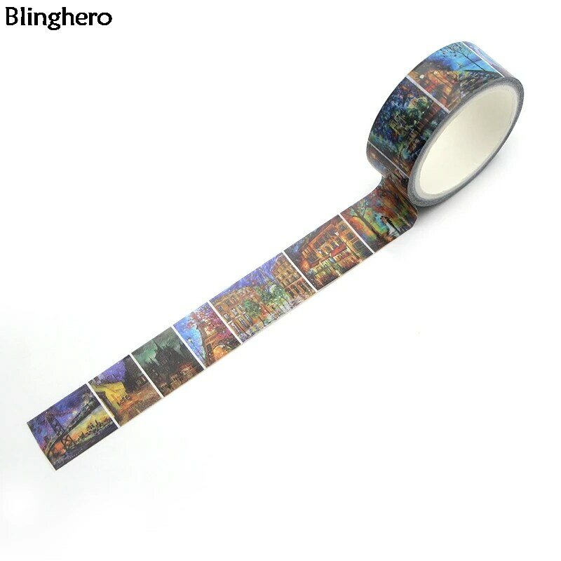 Blinghero Olieverf 15 Mm X 5 M Starry Night Washi Tape Afplakband Stickers Cool Hand Account Tapes Adhesive tape Decals BH0026
