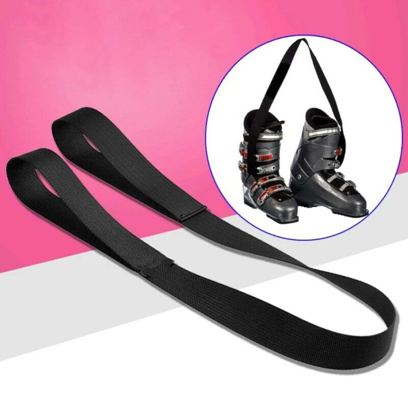 Black Ski Boots Carrier Strap Snowboard Boot Shoulder Sling Leash Carrying Belt Ice Skates Rollerblades Skiing Accessories W1