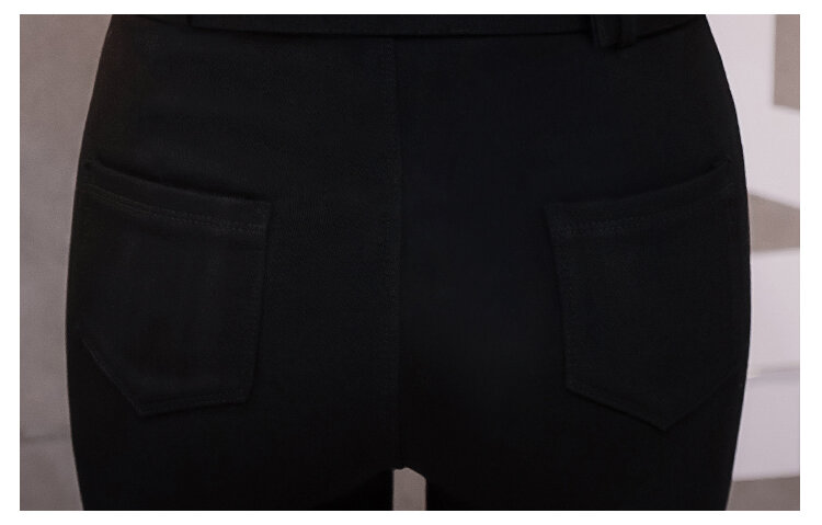 Leggings negros de estilo coreano para Mujer, Pantalones pitillo de Cintura Alta, ajustados, adelgazantes, 092A