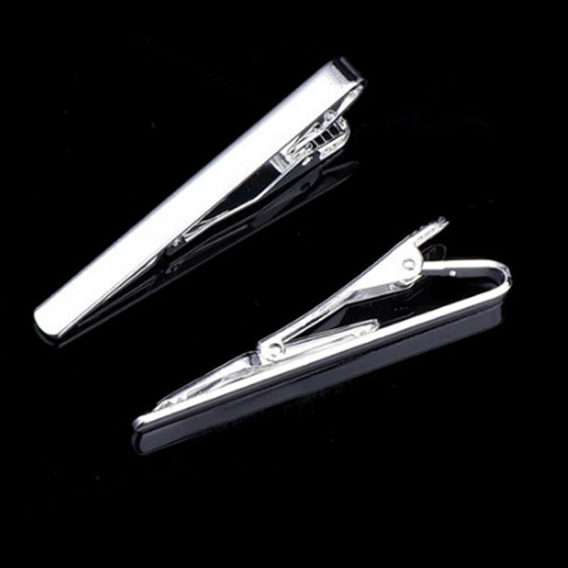 Simple Style Tie Clip for Men Metal Gold Black Tone Simple Bar Clasp Practical Necktie Clasp Tie Pin for Mens Gift