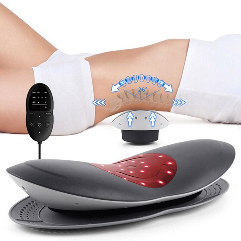 Lumbar Spine Massager Neck Lumbar Traction Multifunctional Inflatable Hot Compress Vibration Air Pressure Waist Massager Warm