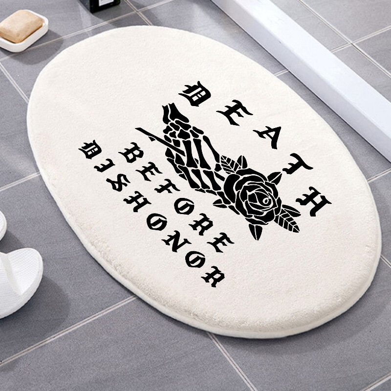 Tapete de chão de lã de corvino, tapete absorvente para porta de chão, grosso, tapete de banheiro japonês e coreano, branco, para quarto, tapete de cozinha