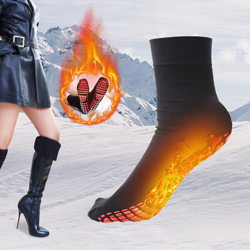 ผู้ชาย/ผู้หญิงฤดูหนาว Warm Thicken ถุงเท้าความร้อน Tourmaline Magnetic ถุงเท้าความร้อนด้วยตนเอง Therapy Magnetic Therapy ถุงเท้...