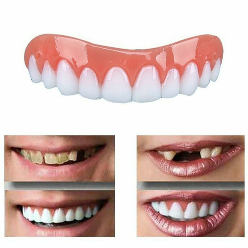 Carillas de silicona para blanqueamiento Dental, herramientas cosméticas para dentaduras postizas, tapas para dentaduras postizas