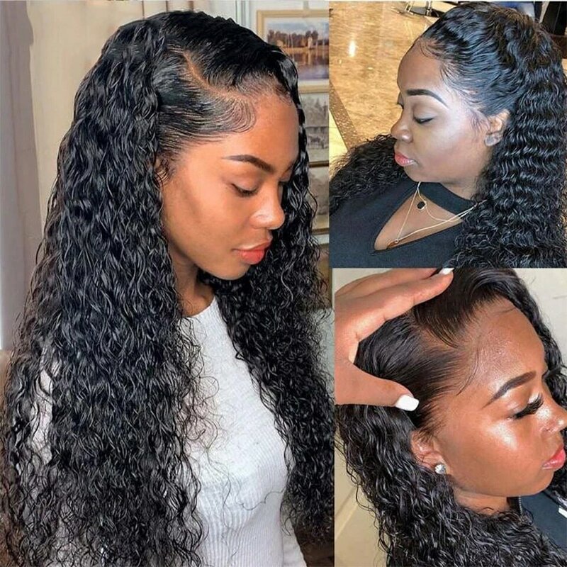 34'' Deep Wave 200% 13x6 HD Lace Frontal Human Hair Wig Pre Plucked Lace Front Wig Bleached Knots Wigs 5X5 HD Lace Frontal Wigs