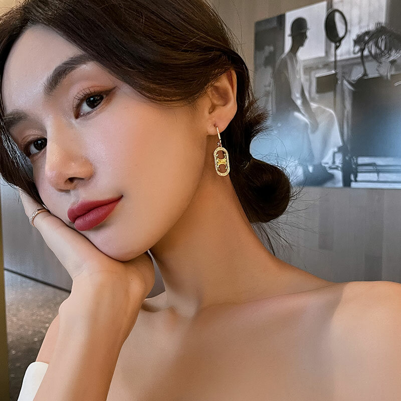 ゴールドラインストーンarc de triompheイヤリング韓国の絶妙な精製されたファッションイヤリング,インターネットの有名人の高い豪華なイヤリング