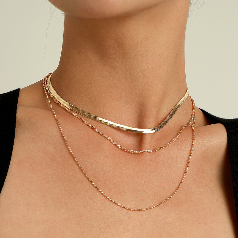 Collier chaîne serpent multicouche pour femmes, Vintage, pièce d'or, perle, ras du cou, pull, collier, bijoux de fête, cadeau