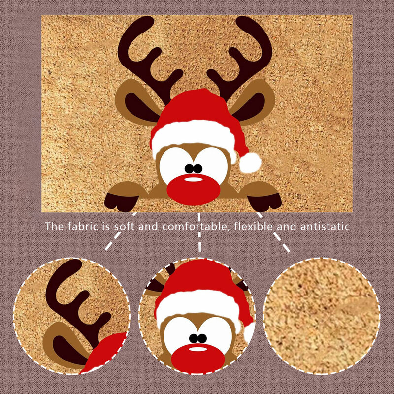Cartel de bienvenida navideño, alfombra para porche interior, decoración de Papá Noel, entrada del Hogar, puerta de bienvenida