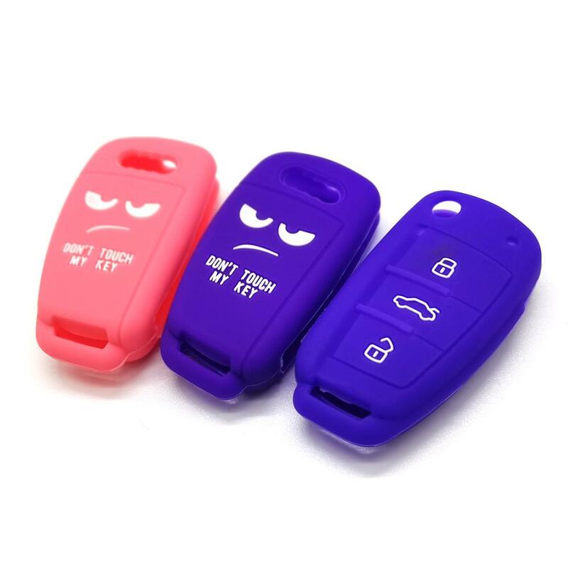 New design word Dont Touch My Key 3 Button Silicone Car Remote Key Fob Shell Cover Case For Audi A1 S1 A3 S3 A4 A6 RS6 TT Q3 Q7