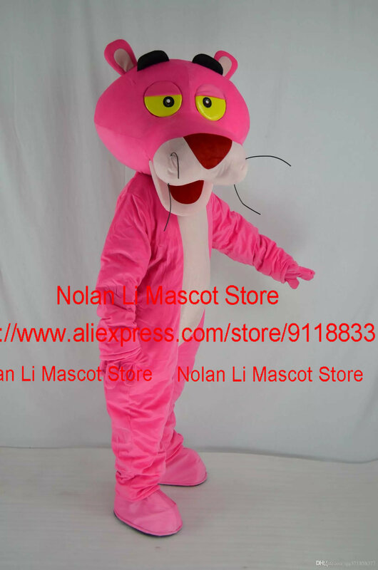 Novo personalizado rosa panther mascote traje dos desenhos animados conjunto de papel festa de aniversário fantasia vestido baile de formatura adulto tamanho atividade 1196