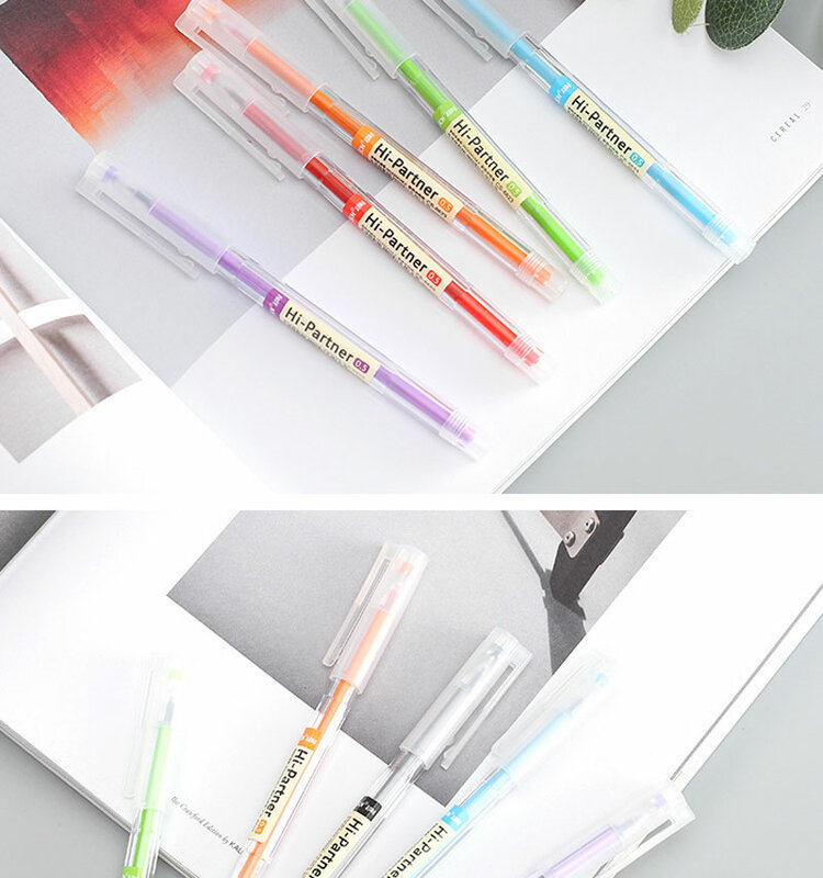 8 가지 색상/세트 심플한 스타일 컬러 젤 펜 0.5mm 다채로운 젤 잉크 펜 리필, 스크랩북 학교 사무용품 문구 펜