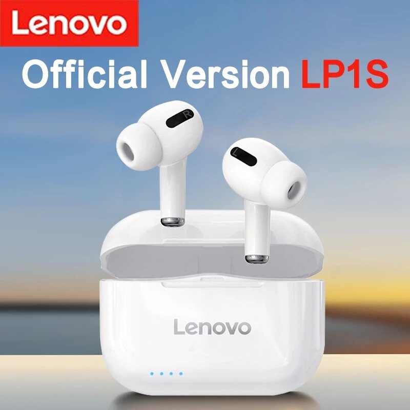ใหม่ Original Lenovo LP1S TWS หูฟังไร้สายบลูทูธ5.0หูฟัง HiFi สเตอริโอเบสพร้อมไมโครโฟนชุดหูฟัง IPX4กันน้ำ