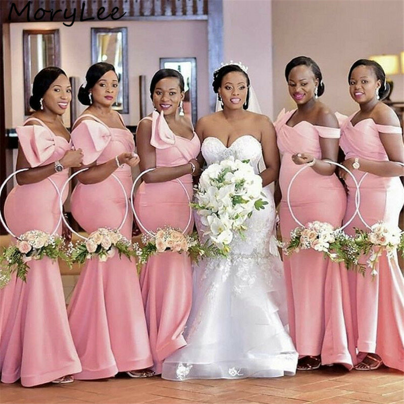 Пикантные розовые платья подружки невесты, Розовые атласные плиссированные платья подружек невесты без рукавов на молнии, Свадебные Платья для подружек невесты