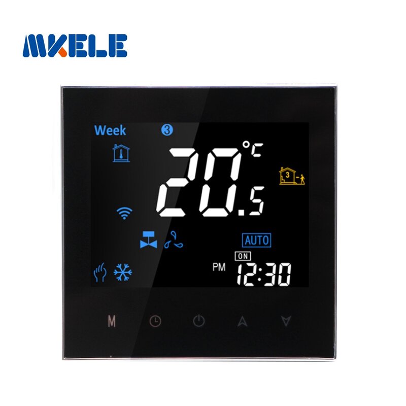 Wired Digital Smart Silver Hairline Thermostat for Water/Electric Floor Heating,Water/Gas Boiler with APP Control MKBHT-3000