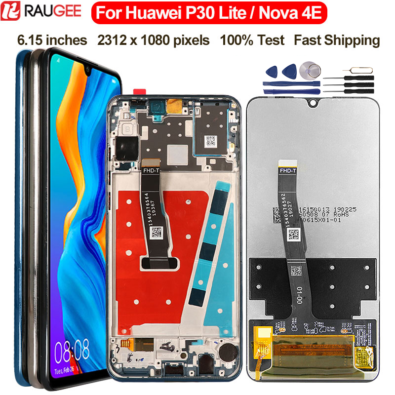 LCD dla Huawei P30 Lite 4GB 6GB MAR-LX1A LX1M LX2 L21A L01A wyświetlacz LCD ekran dotykowy dla Huawei Nova 4e wymiana wyświetlacza LCD
