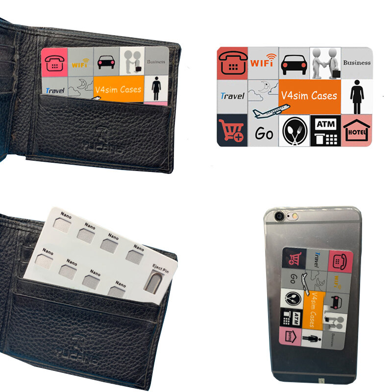 Portátil SIM Card Storage Box, SIM Card Case Protector, Fit para Apple, Samsung, 56 Phone Memory, Micro Pin
