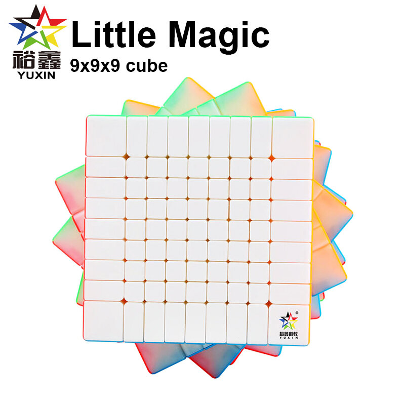 Yuxin-小さなマジックキューブ9x9x9,スピード,クリスタルカッカーレス,子供向けのプロの教育玩具