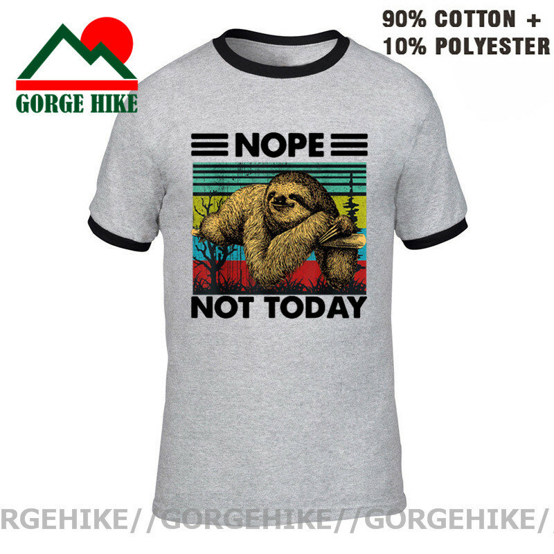 T Shirt Merek Musim Panas 2021 T Shirt Pria Lengan Pendek Sloth 'T Today T-Shirt Kartun Folivora Atasan Kaus Kasual Pria Streetwear