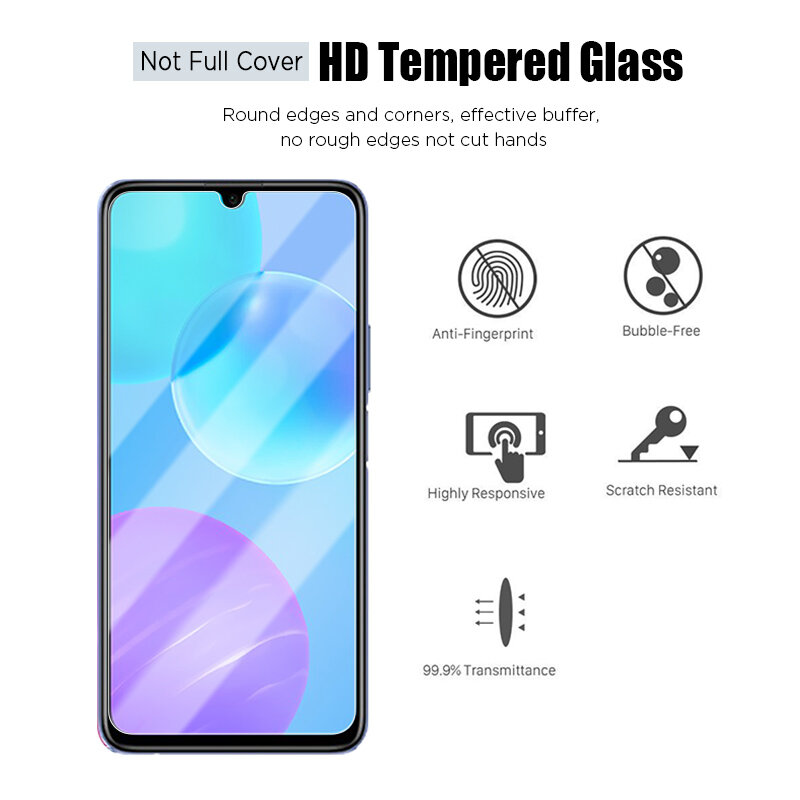 Protector de pantalla de cristal templado para móvil, cristal Protector de pantalla para Huawei Honor 10i 10 Lite, 8X, 20 Pro, 9X, 9 Lite, 30i, 20i, 10X, 9S, 8S, 3 piezas