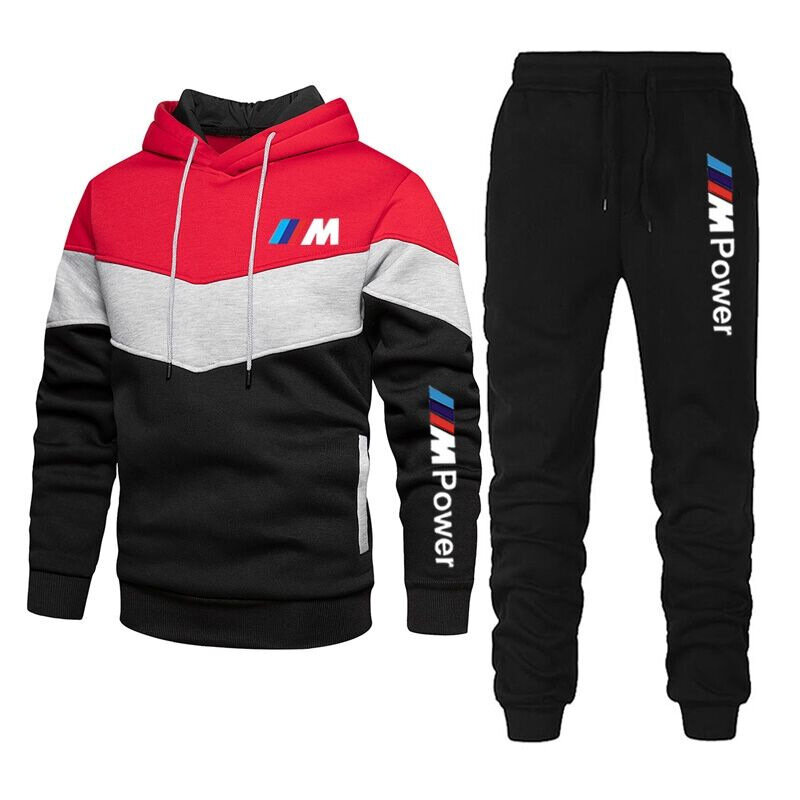 2021 Tracksuit Men 2 Pieces Set Sweatshirt + Sweatpants Sportswear Zipper Hoodies Casual Mens Clothing Jogger Sport Suit Size3XL